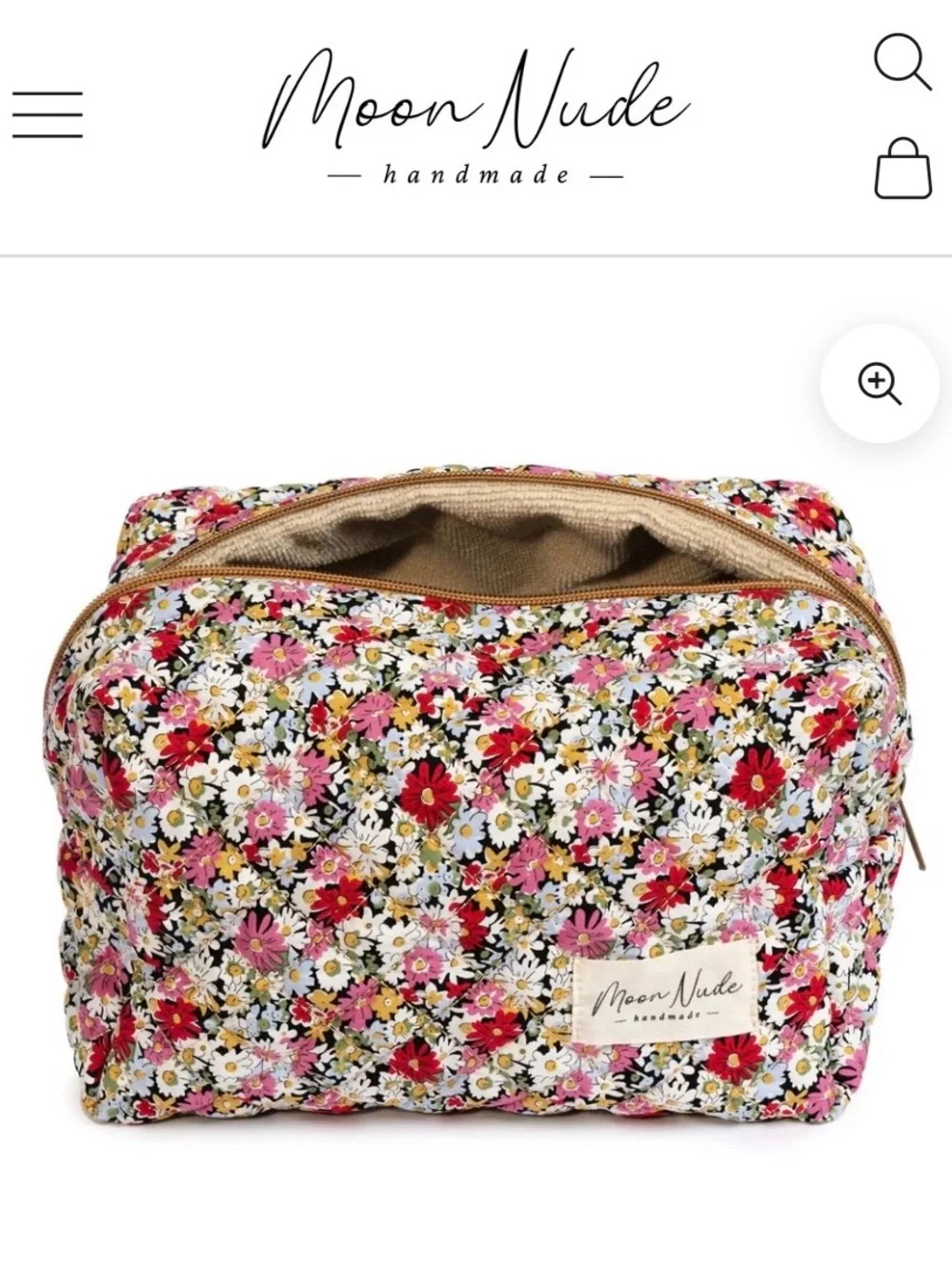 Moon Nude Floral Cosmetic Bag in Pink & Red - NWT